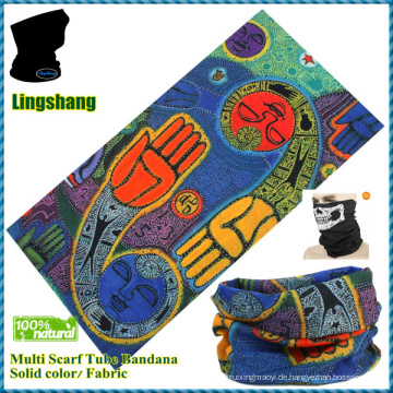 LSB-0262 Ningbo Lingshang 100% Polyester-Schlauch Multifunktions-Outdoor-Bandana Hals Schal Stoff